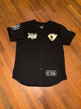 Men’s Effectus Clothing Black Graphic Button-Up    Baseball Shirt “Cold As Ice”